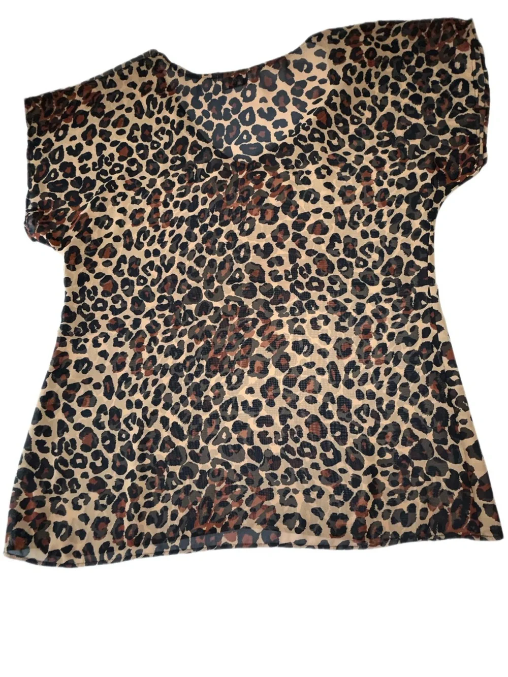 Show Me Your Mumu Leopard Print Sheer Oversized Top Small Boho Animal Print - Picture 3 of 7